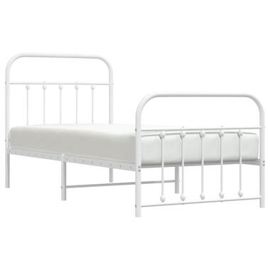 vidaXL Cadre de lit métal sans matelas avec pied de lit blanc 90x190cm product