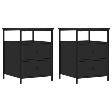 vidaXL Tables de chevet 2 pcs noir 44x45x60 cm bois d’ingénierie product