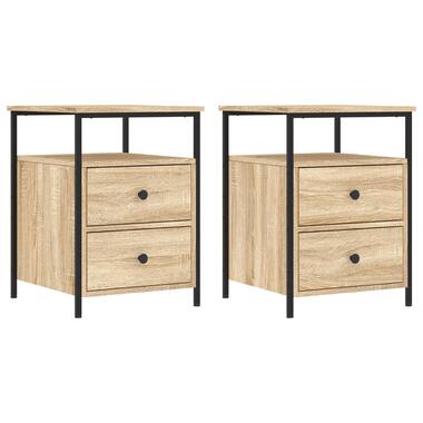 vidaXL - armoire de chevet - Brun - Bois d'ingénierie - 2 pcs product