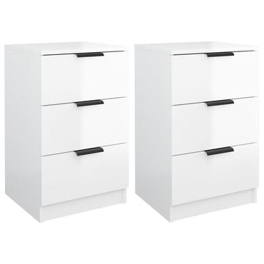 vidaXL Tables de chevet 2 pcs blanc brillant 40x36x65 cm product