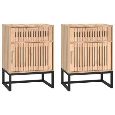 vidaXL Tables de chevet 2 pcs 40x30x55,5 cm bois ingénierie et fer product