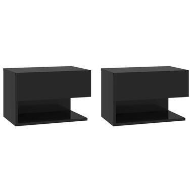 vidaXL Tables de chevet murales 2 pcs Noir product