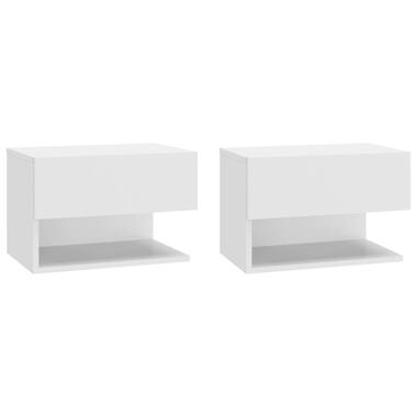 vidaXL Tables de chevet murales 2 pcs Blanc product