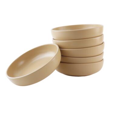 OTIX Diepe borden Soepborden Set van 6 stuks 19cm Beige Keramiek ORCHID product