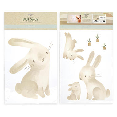 Little Dutch - Luxe Muurstickers - Baby Bunny - Bruin/Wit - 30x52cm product