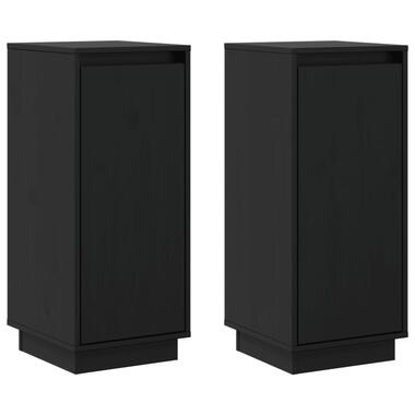 vidaXL Buffets 2 pcs Noir 31,5x34x75 cm Bois massif de pin product