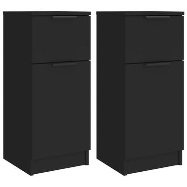 vidaXL Buffets 2 pcs noir 30x30x70 cm bois d'ingénierie product