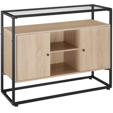 tectake Dressoir met Glazen Oppervlak - 100 x 38 cm - Industrieel Design product