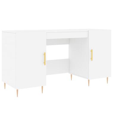 vidaXL Bureau 140x50x75 cm bewerkt hout wit product