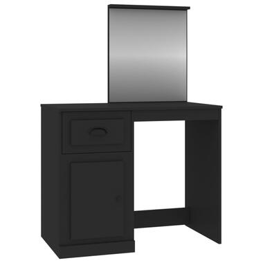 vidaXL Kaptafel met spiegel 90x50x132,5 cm bewerkt hout zwart product
