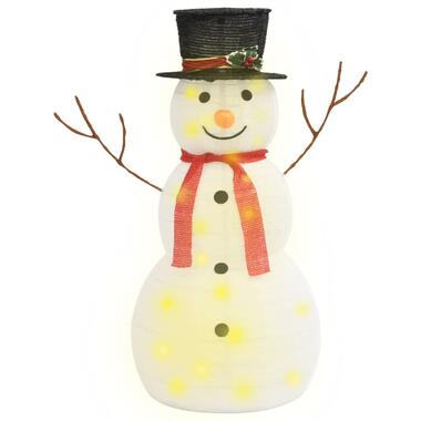 vidaXL Decoratieve sneeuwpop LED 90 cm luxe stof product