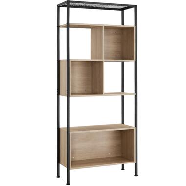 tectake® - wandkast boekenkast Hastings - 75x31x170,5cm - lichtbruin product