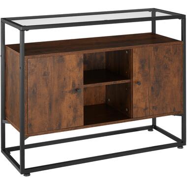 tectake® - Bibliothèque Oldham - 100x38x80,5cm - Marron foncé - 404684 product