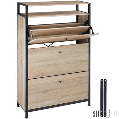 tectake Schoenenkast, Industrieel Licht Hout, Eiken Sonoma product