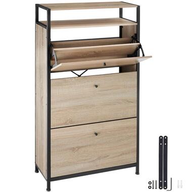 tectake Schoenenkast, Industrieel Licht Hout, Eiken Sonoma product