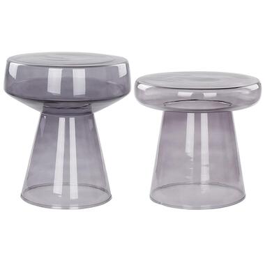 LAGUNA/CALDERA - Bijzettafel set van 2 - Grijs - Glas product