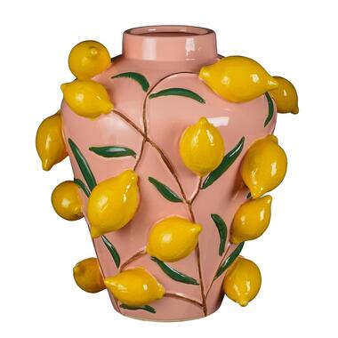 Mica Decorations Melika Vaas - H37,5 x Ø35 cm - Keramiek - Lichtroze product