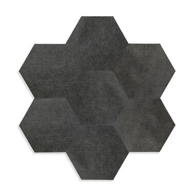 Origin Wallcoverings zelfklevende eco-leer tegels - hexagon - antraciet grijs product