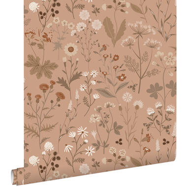 ESTAhome behang - veldbloemen - terracotta roze - 0.53 x 10.05 m product