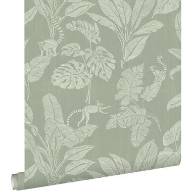 ESTAhome behangpapier - apen en jungle bladeren - groen - 50 x 900 cm product