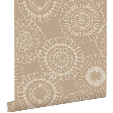 ESTAhome behangpapier - bloemen - donker beige - 50 x 900 cm - 139823 product