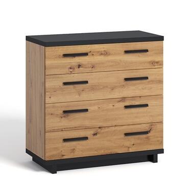 Commode Incala - Chêne - Noir - 90 cm product