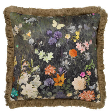 HOLLY - Sierkussen 45x45 cm - velvet - Mountain view - donkergroen product