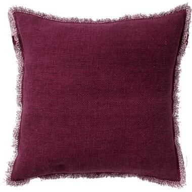 BURTO - Sierkussen 45x45 cm - gewassen katoen - Red Plum - donkerroze product