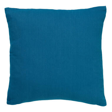 JAMES - Kussenhoes 45x45 cm - duurzaam katoen - effen kleur - Provincial Blue - product