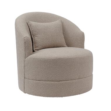 Fauteuil Bouclé Taupe - Zithoogte 44,5cm - 75x75x82cm product