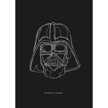 Komar poster - Star Wars Lines Dark Side Vader - zwart wit - 50 x 70 cm product