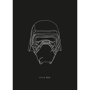 Komar poster - Star Wars Lines Dark Side Kylo - zwart wit - 50 x 70 cm product