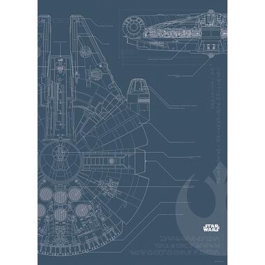 Komar poster - Star Wars Blueprint Falcon - donkerblauw - 50 x 70 cm product