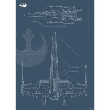 Komar poster - Star Wars Blueprint X-Wing - donkerblauw - 50 x 70 cm product