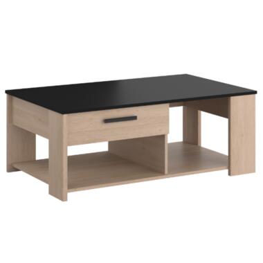 Table basse Hongkong 110x66cm avec tiroir de rangement - noir/chêne product