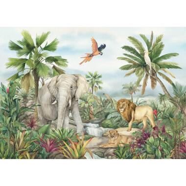 Sanders & Sanders poster - jungle dieren - groen - 1.1 x 1.55 m product