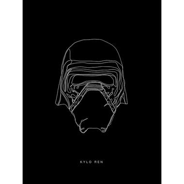 Sanders & Sanders poster - Star Wars Lines Dark Side Kylo - zwart wit product