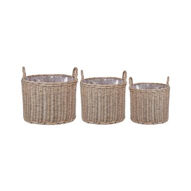 Lot de 3 pots de fleurs PENDULA Polyrotin 33/37/45 cm Naturel product