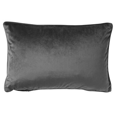 FINN - Kussenhoes 40x60 cm - velvet - effen kleur - Charcoal Gray - antraciet product