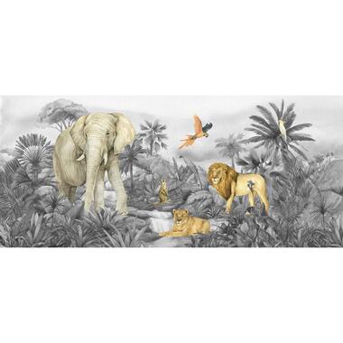 Sanders & Sanders poster - jungle dieren - grijs - 0.75 x 1.7 m product