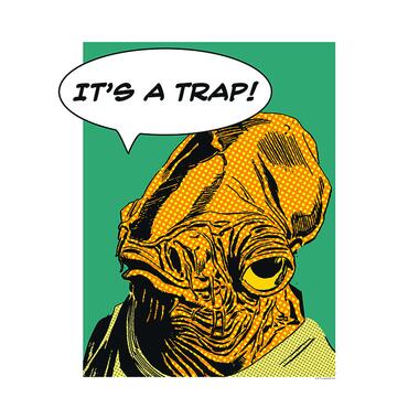 Disney poster - Star Wars Ackbar - okergeel en petrolblauw - 40 x 50 cm product