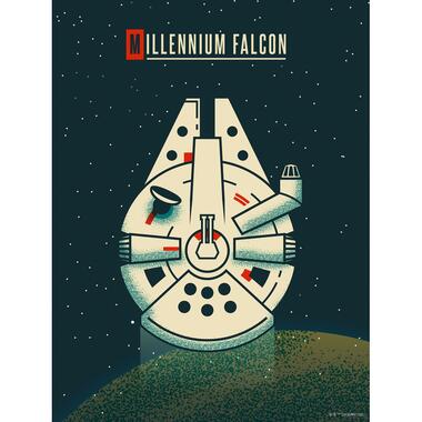 Disney poster - Star Wars Millenium Falcon - donkerblauw - 30 cm x 40 cm product