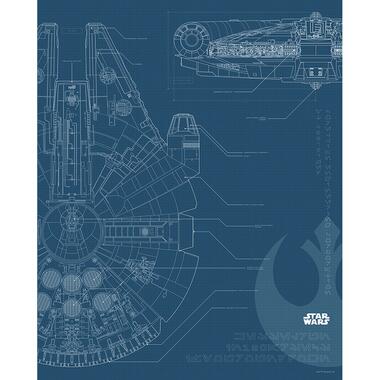 Sanders & Sanders poster - Star Wars Blueprint Falcon - donkerblauw product