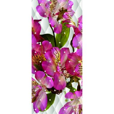 Sanders & Sanders poster - bloemen - roze, groen en wit - 90 x 202 cm product