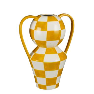 Mica Decorations Stratt vase jaune - H33,5 x Ø17,5 cm - Jaune, Blanc product