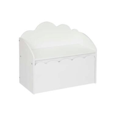 MISOU Speelgoedkist Opbergbox met Bank Wit Hout Opbergbank Kinderbank Wolk product