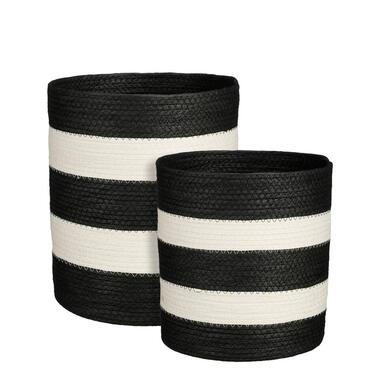 Mica Decorations Nacho Mand - Set van 2 - H34 x Ø29 - Zwart, Wit product