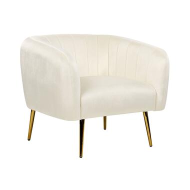 Fauteuil club en velours beige crème LACONIA product