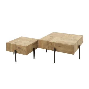 Table basse Carrée - Bois d'acacia - Set de 2 - Style rustique product