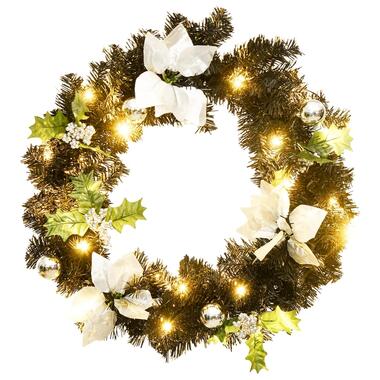 vidaXL Couronne de Noël avec lumières LED Noir 60 cm PVC product